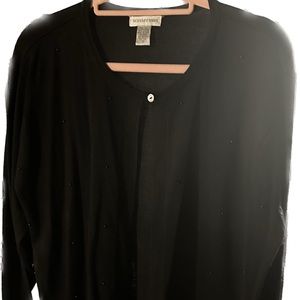 Wasserman black beaded cardigan set - Both beaded size 1x